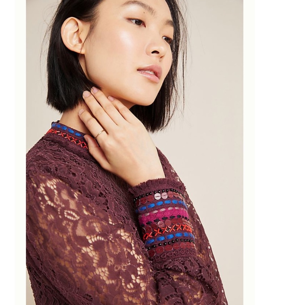 Anthropologie Bl^nk savannah lace top